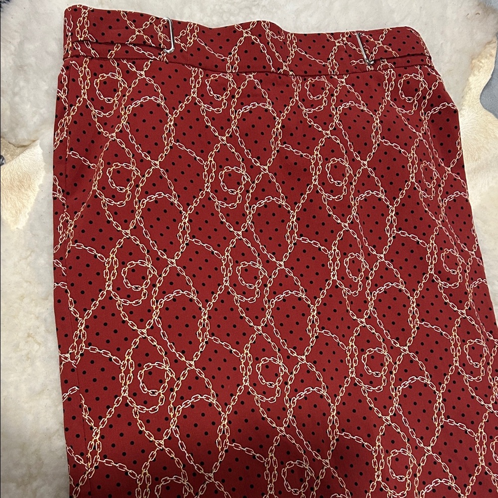 LOVE SCARLETT Elegant Rust Patterned Pencil Skirt